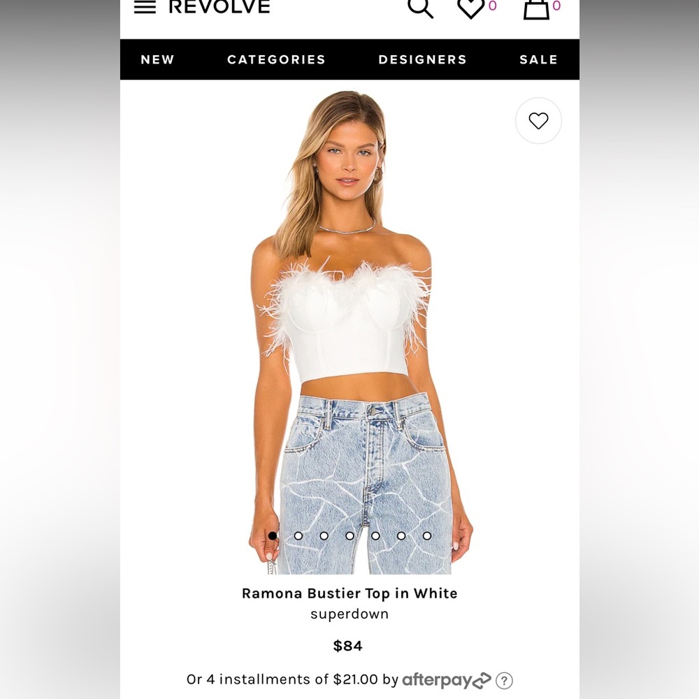 Revolve Superdown Bustier Top in white
